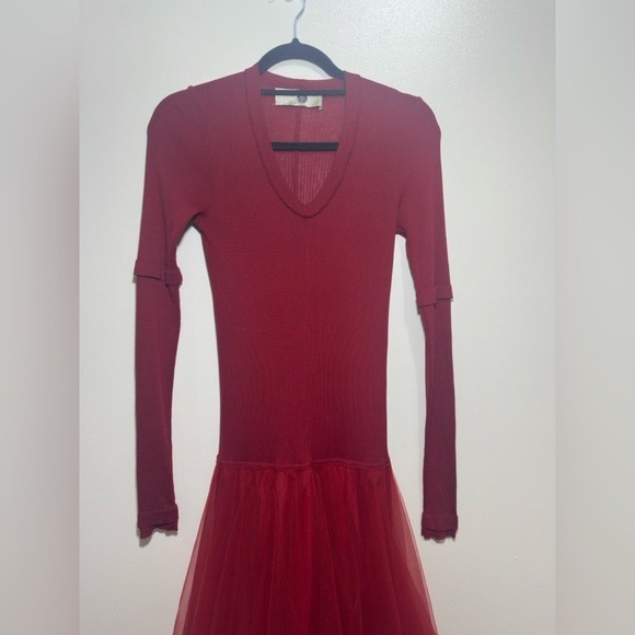 Marc Le Bihan "2 Fake Pieces Dress" Woman Red Dress Size XS - Picture 2 of 11